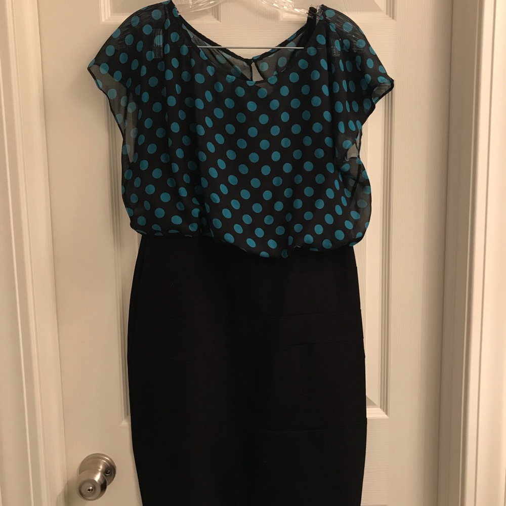 Black and polka dot dress